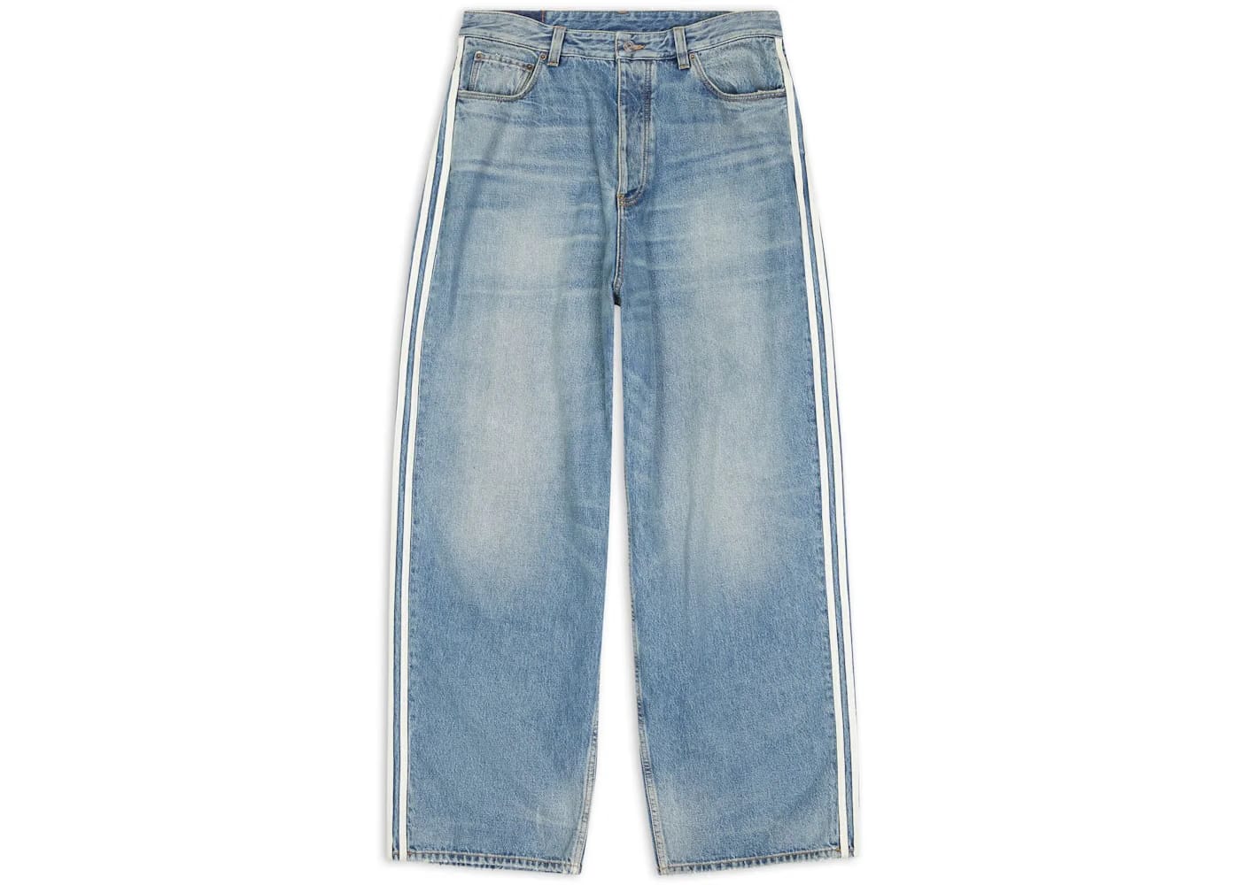 Balenciaga x adidas Large Denim Baggy Pants Blue