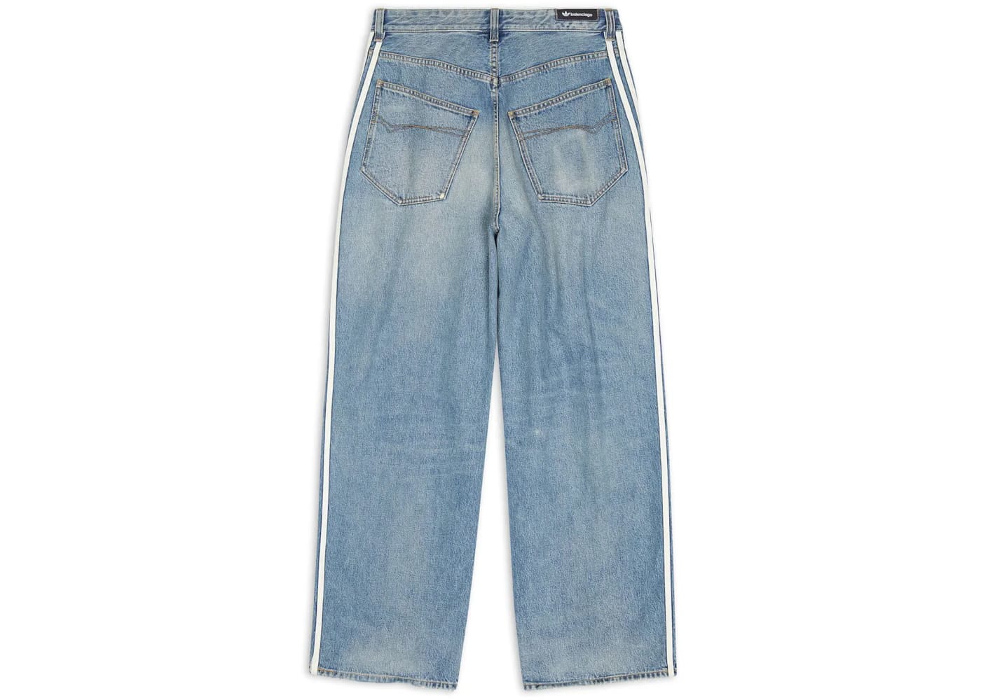 Balenciaga x adidas Large Denim Baggy Pants Blue