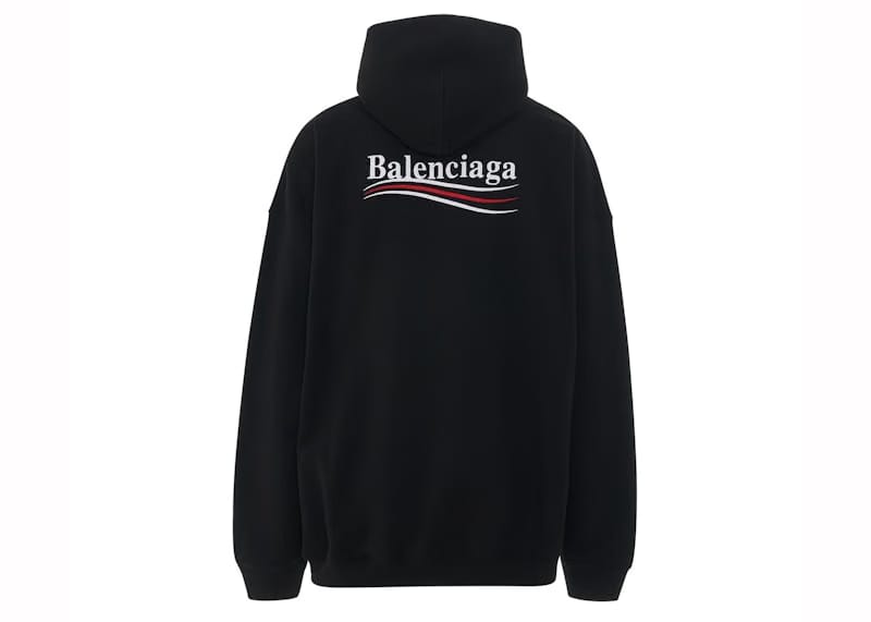 Balenciaga Political Campaign Large Fit Hoodie Black