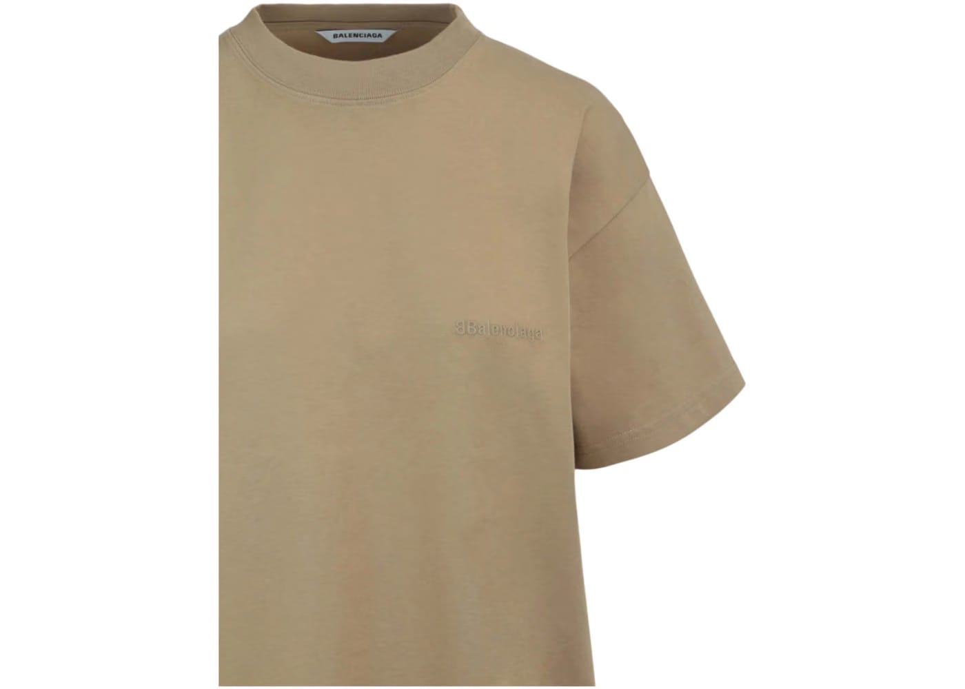 Balenciaga Medium Fit Logo T-Shirt Oat