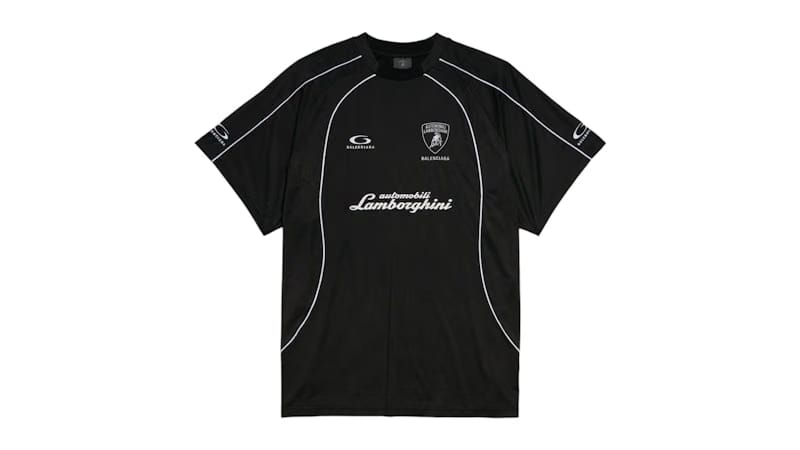 Balenciaga Automobil Lamborghini Oversized Soccer T-Shirt Black