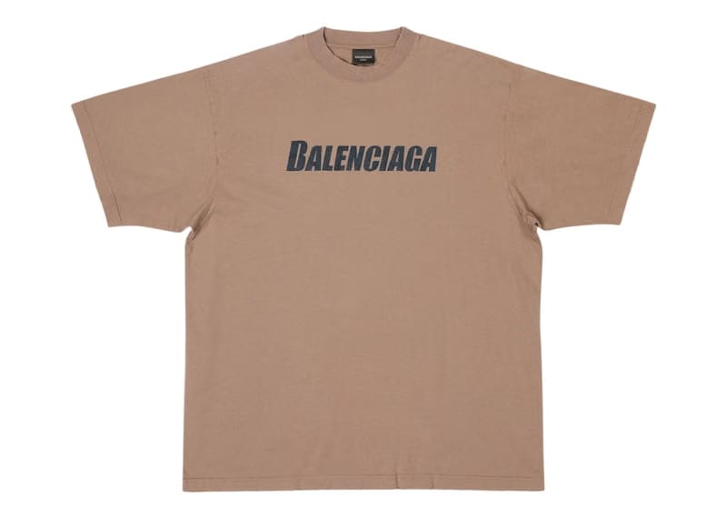 Balenciaga Caps Boxy Fit T-Shirt Grey