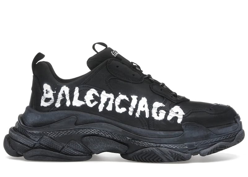 Balenciaga Triple S Black White Graffiti