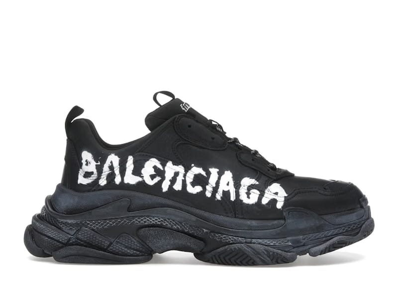 Balenciaga Triple S Black White Graffiti