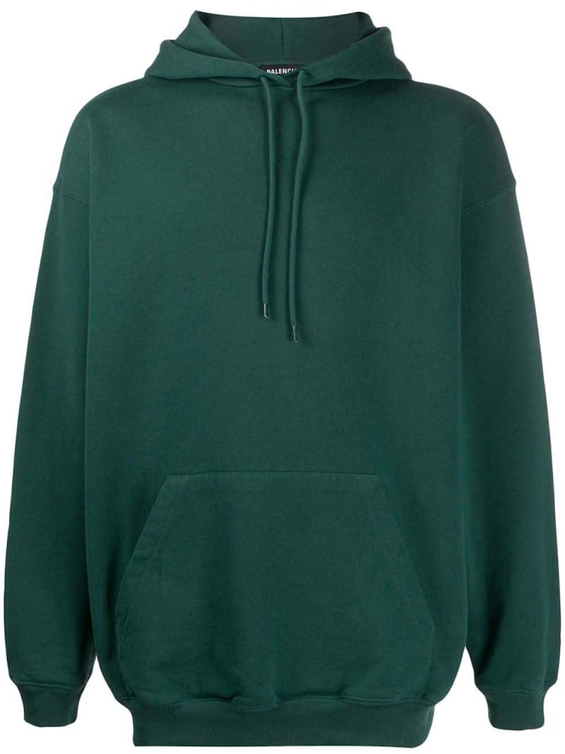 Balenciaga Logo Print Hoodie Green/White
