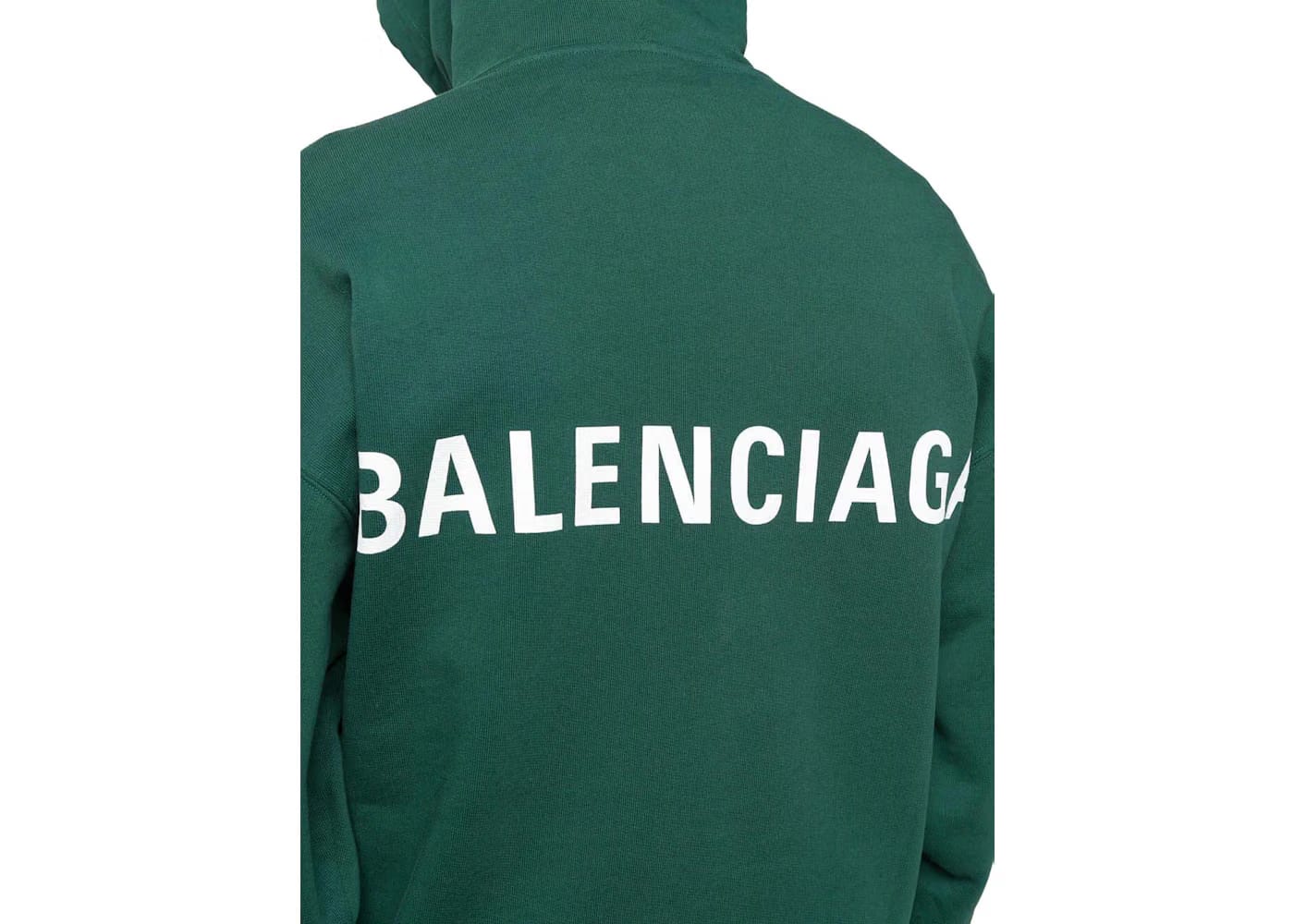 Balenciaga Logo Print Hoodie Green/White