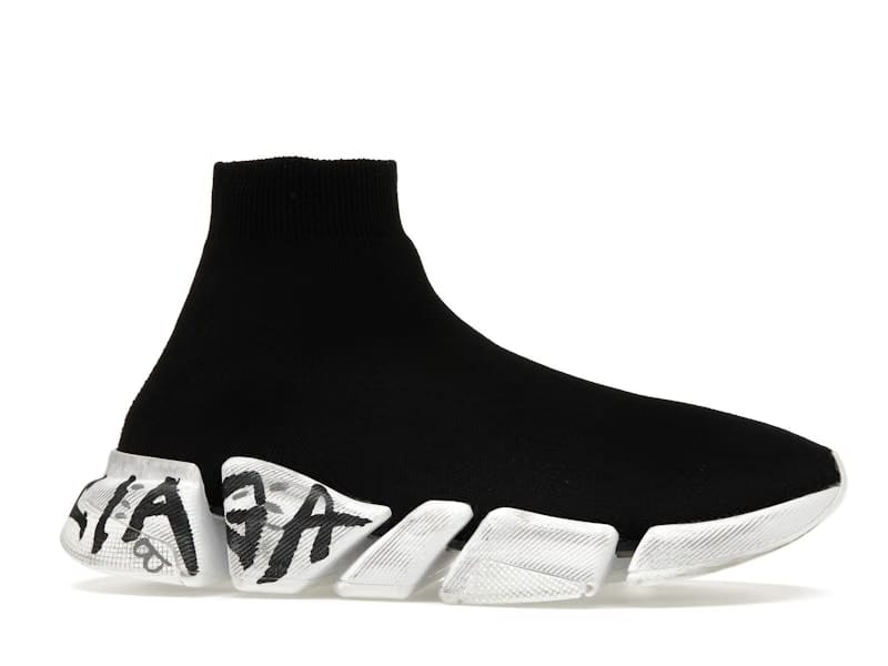 Balenciaga Speed 2.0 Graffiti Recycled Knit Black (Women's)
