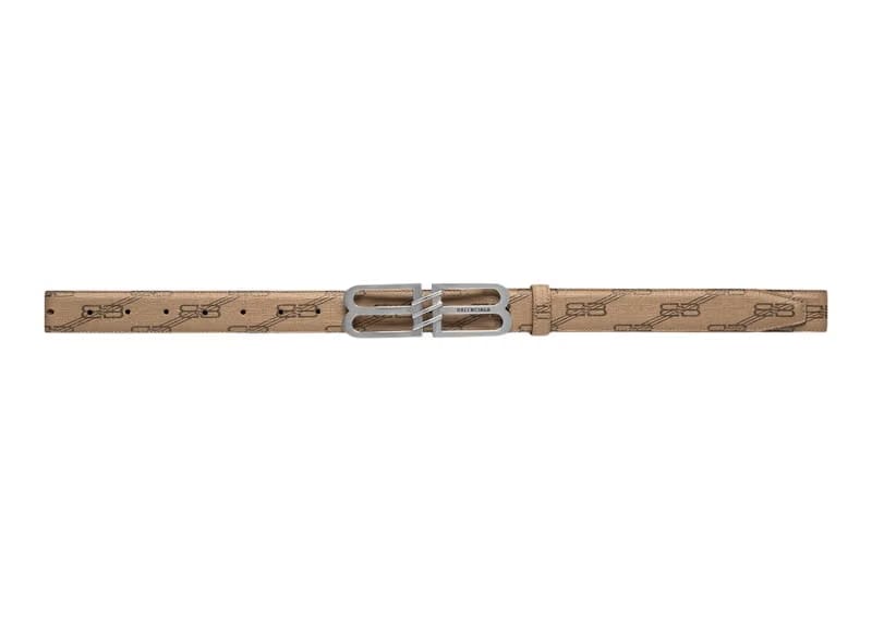 Balenciaga BB Signature Belt 30 MM BB Monogram Beige/Brown