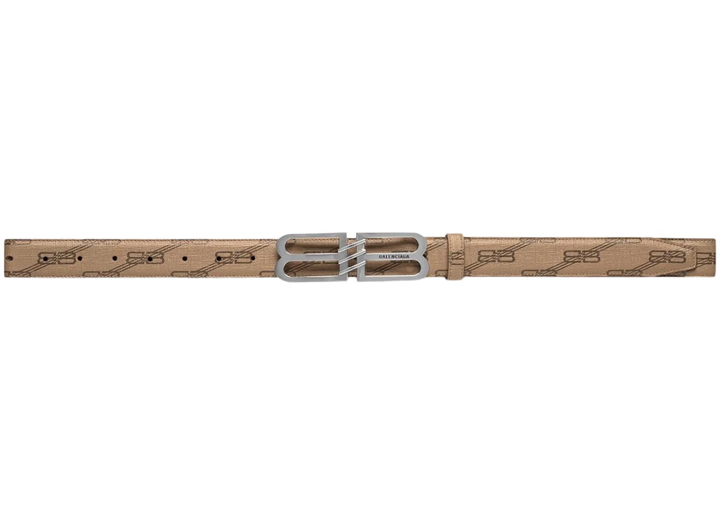 Balenciaga BB Signature Belt 30 MM BB Monogram Beige/Brown