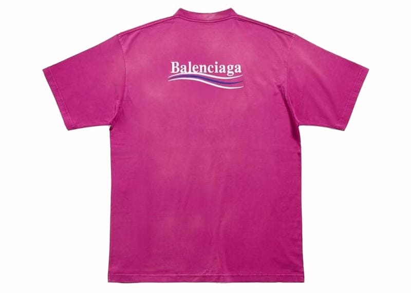 Balenciaga Political Campaign Large Fit T-Shirt Fuchsia