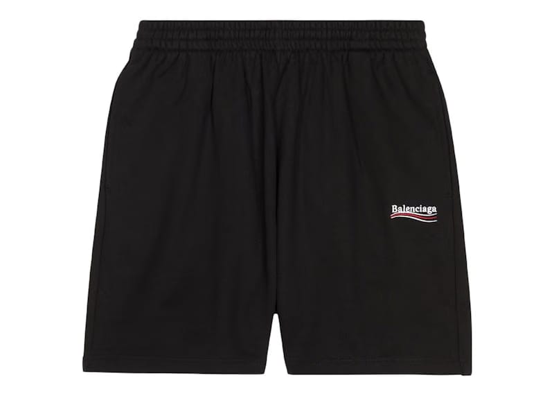 Balenciaga Political Campaign Large Fit Sweat Shorts Black/White
