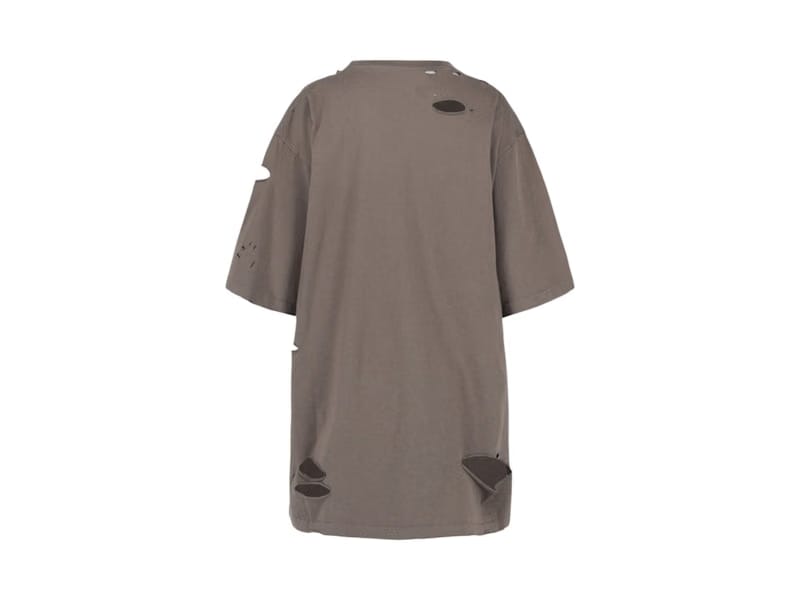 Balenciaga Distressed Graphic T-Shirt Taupe