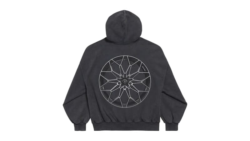 Balenciaga Automobil Lamborghini Zip-Up Small Fit Hoodie Faded