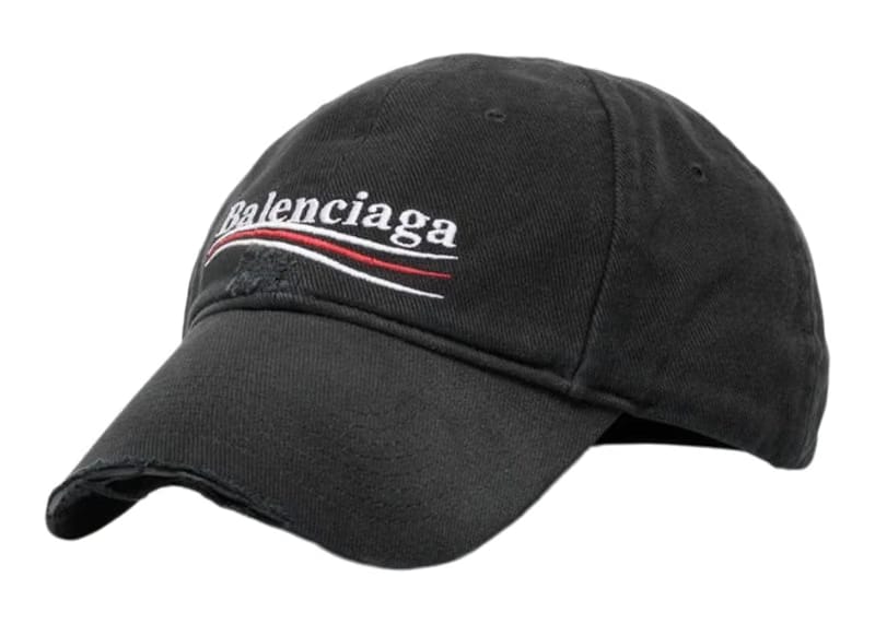 Balenciaga Political Campaign Distressed Cap Grey/Multi