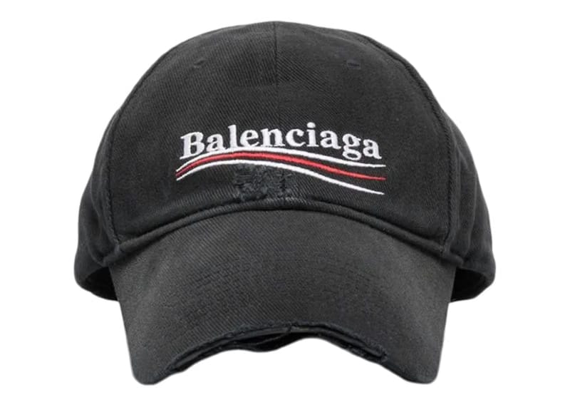 Balenciaga Political Campaign Distressed Cap Grey/Multi