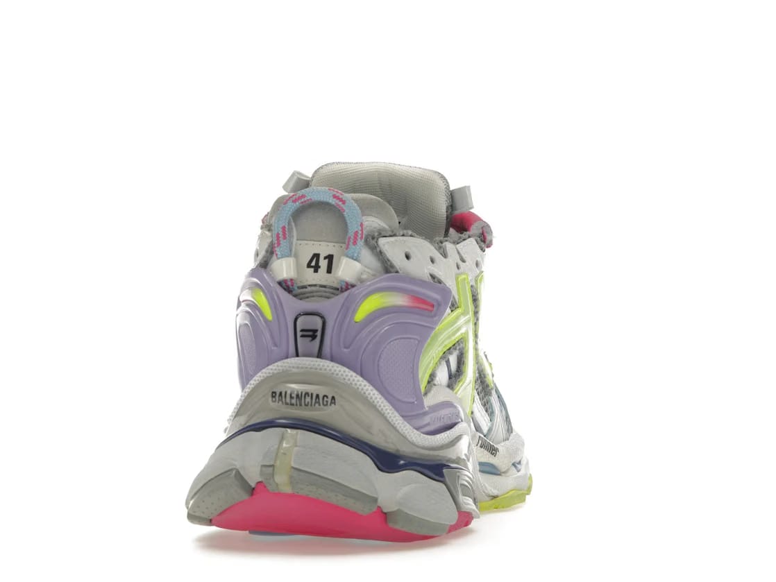 Balenciaga Runner Leather Free Grey Light Purple Neon Yellow White