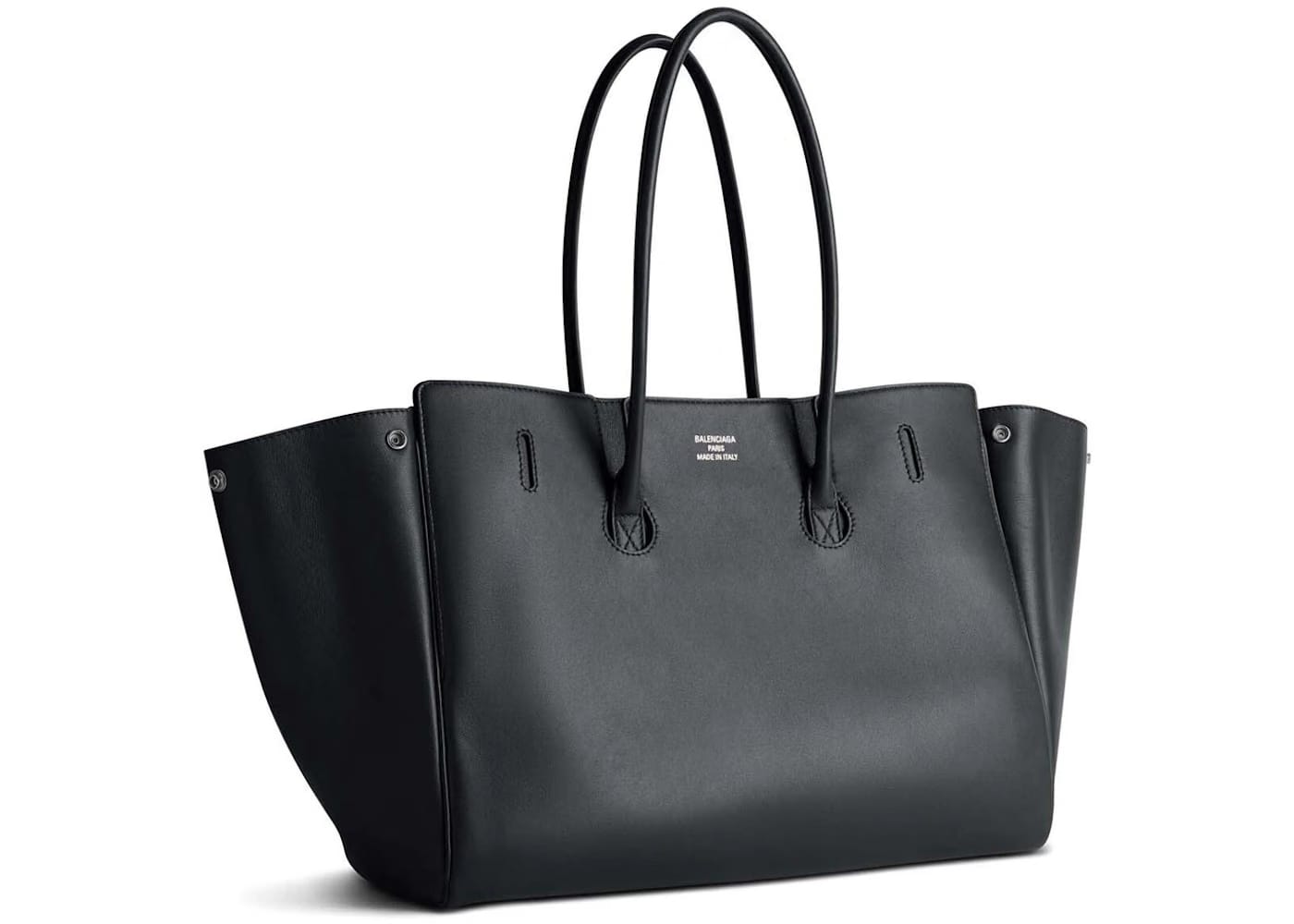 Balenciaga Bel Air Medium Carry All Bag Aged-Silver Hardware Black