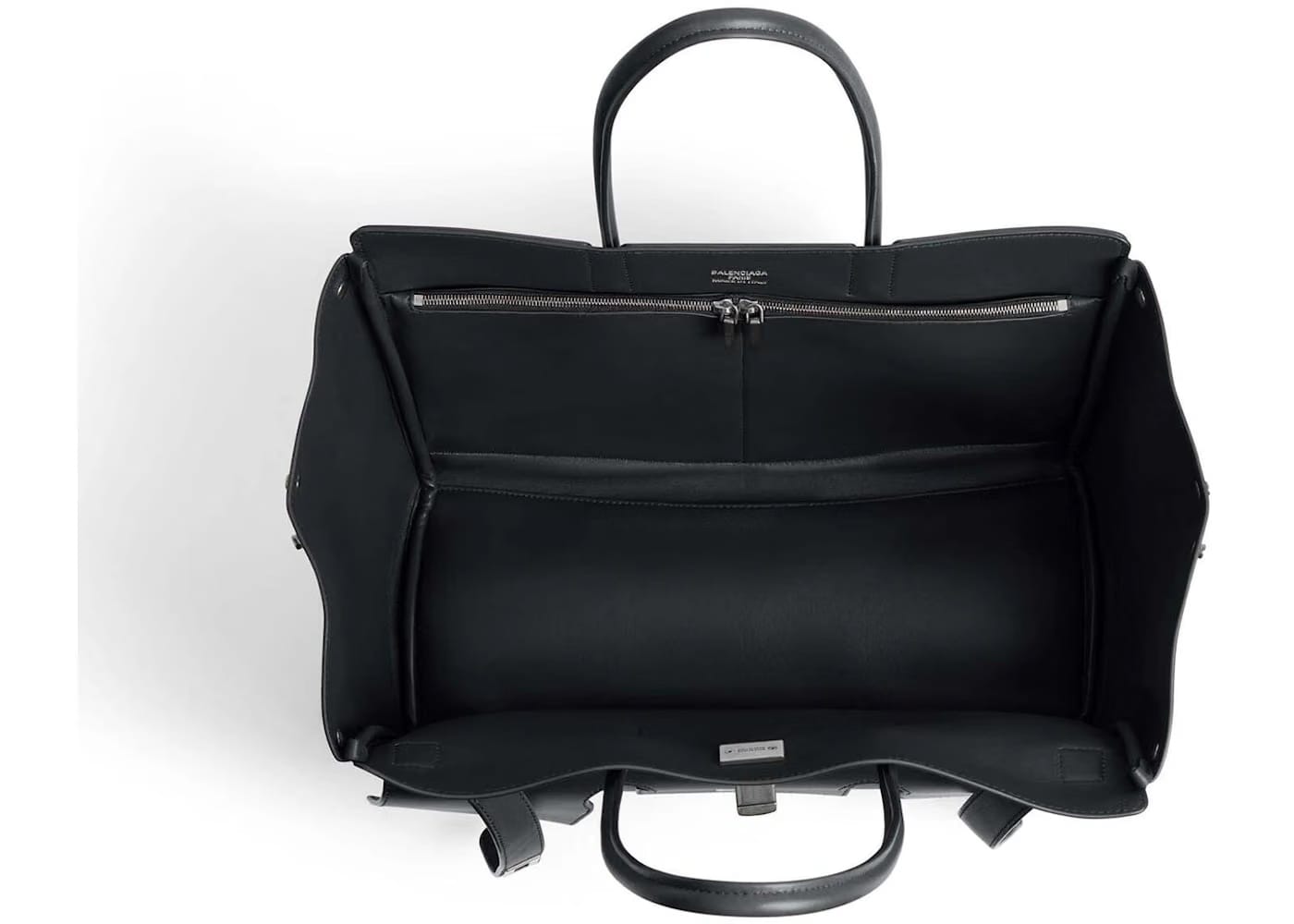 Balenciaga Bel Air Medium Carry All Bag Aged-Silver Hardware Black