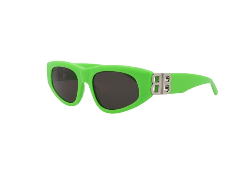 Balenciaga Cat Eye Sunglasses Green/Silver/Grey (BB0095S-30008868-009)