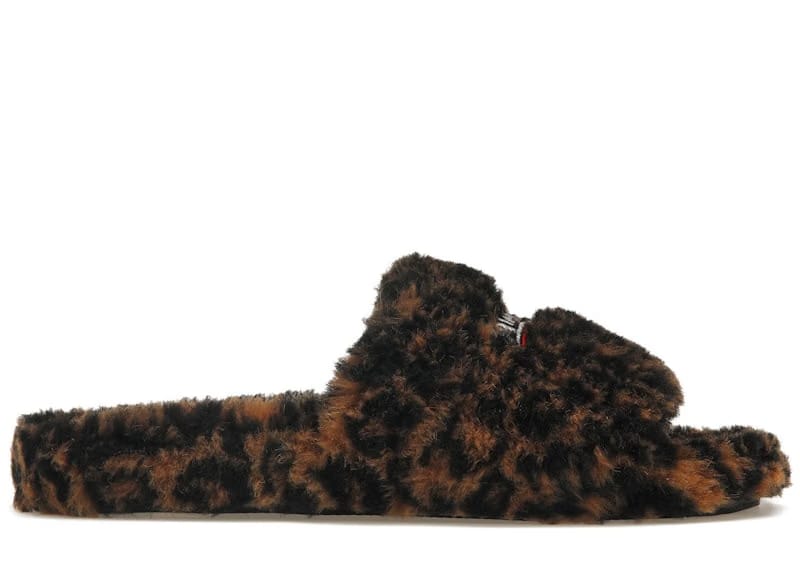 Balenciaga Furry Slide Leopard Brown Black