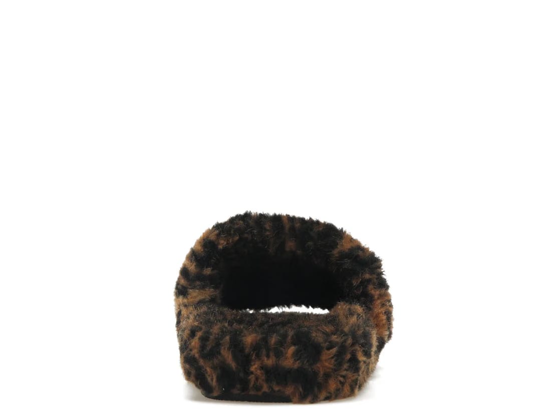 Balenciaga Furry Slide Leopard Brown Black