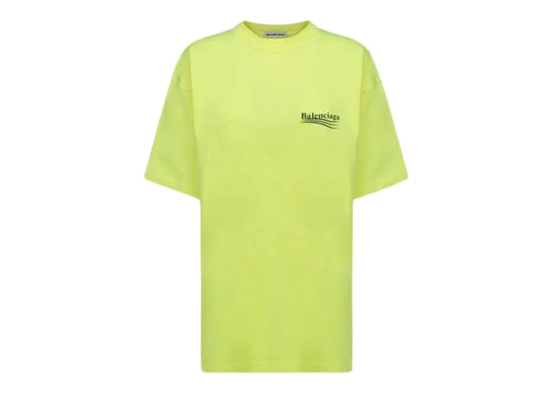 Balenciaga Political Campaign Large Fit T-Shirt Fluo Yellow