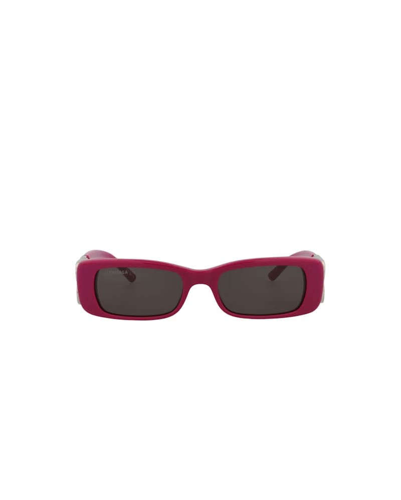 Balenciaga Square Rectangle Sunglasses Fuchsia/Silver/Grey (BB0096S-30008871-016)