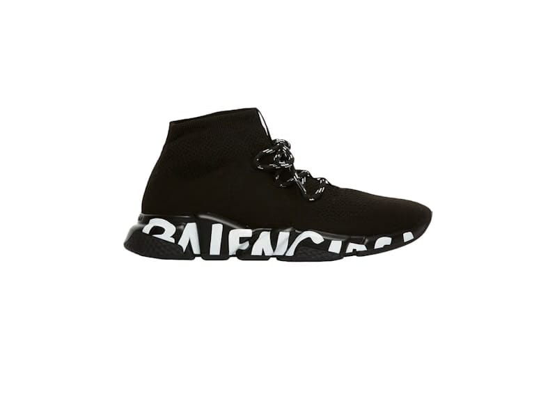Balenciaga Speed Lace Up Graffiti Black White (Women's)