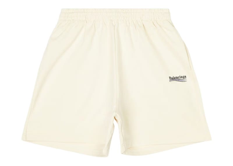 Balenciaga Political Campaign Large Fit Sweat Shorts Light Beige/Black/Blue