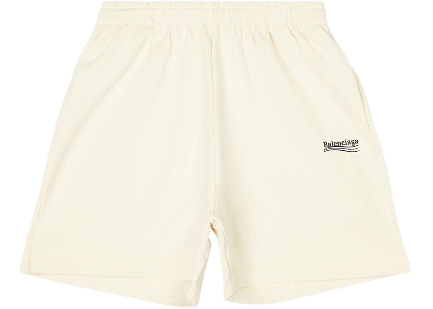 Balenciaga Political Campaign Large Fit Sweat Shorts Light Beige/Black/Blue