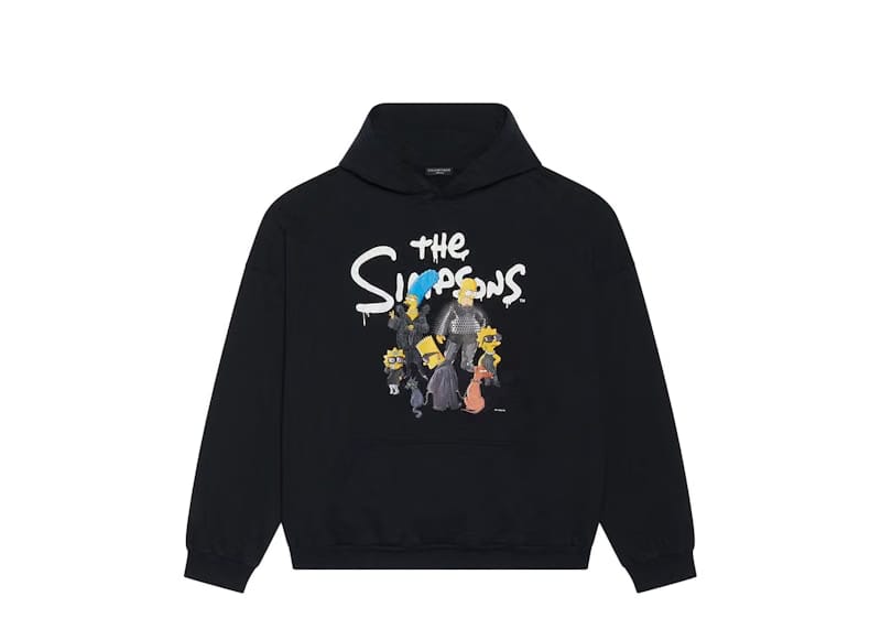 Balenciaga x The Simpsons Womens Wide Fit Hoodie Black