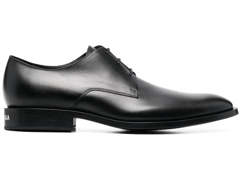 Balenciaga Wallstreet Almond-Toe Derby Shoe Black