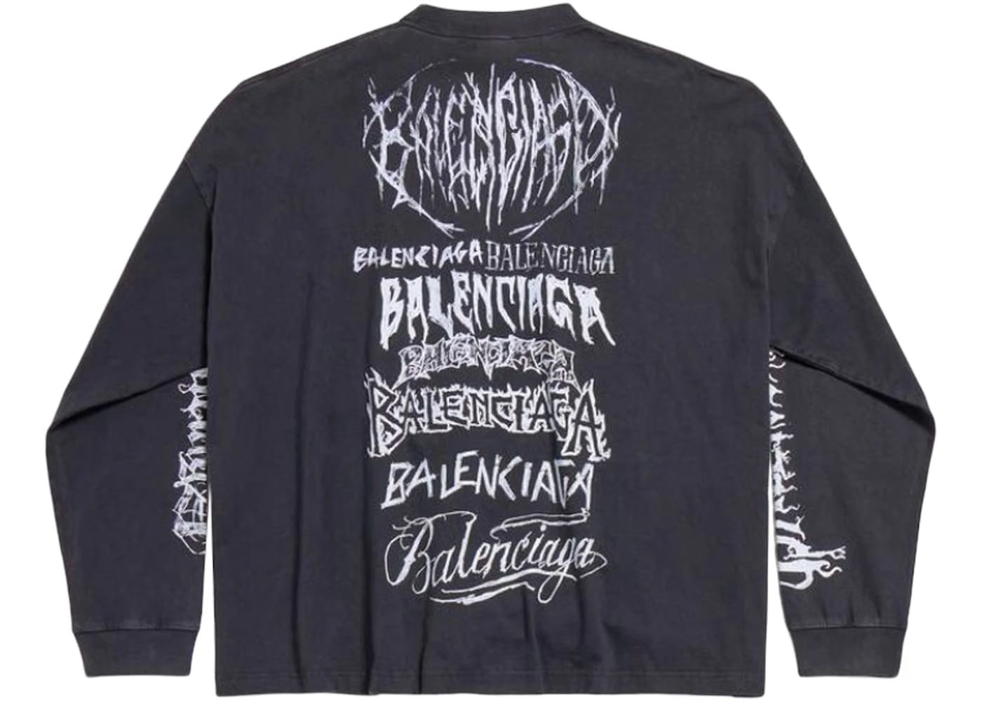 Balenciaga DIY Metal Longsleeve Medium Fit T-Shirt Black/White