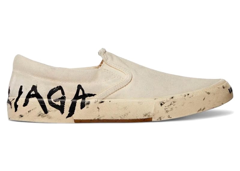 Balenciaga Paris Low Top Graffiti Destroyed White Black