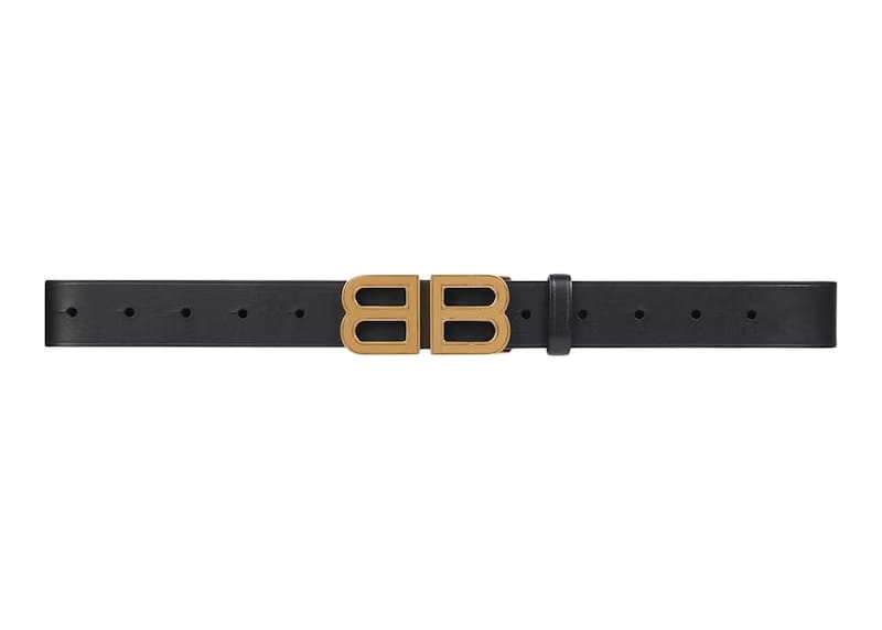 Balenciaga BB Hourglass Belt Medium Black/Aged Gold