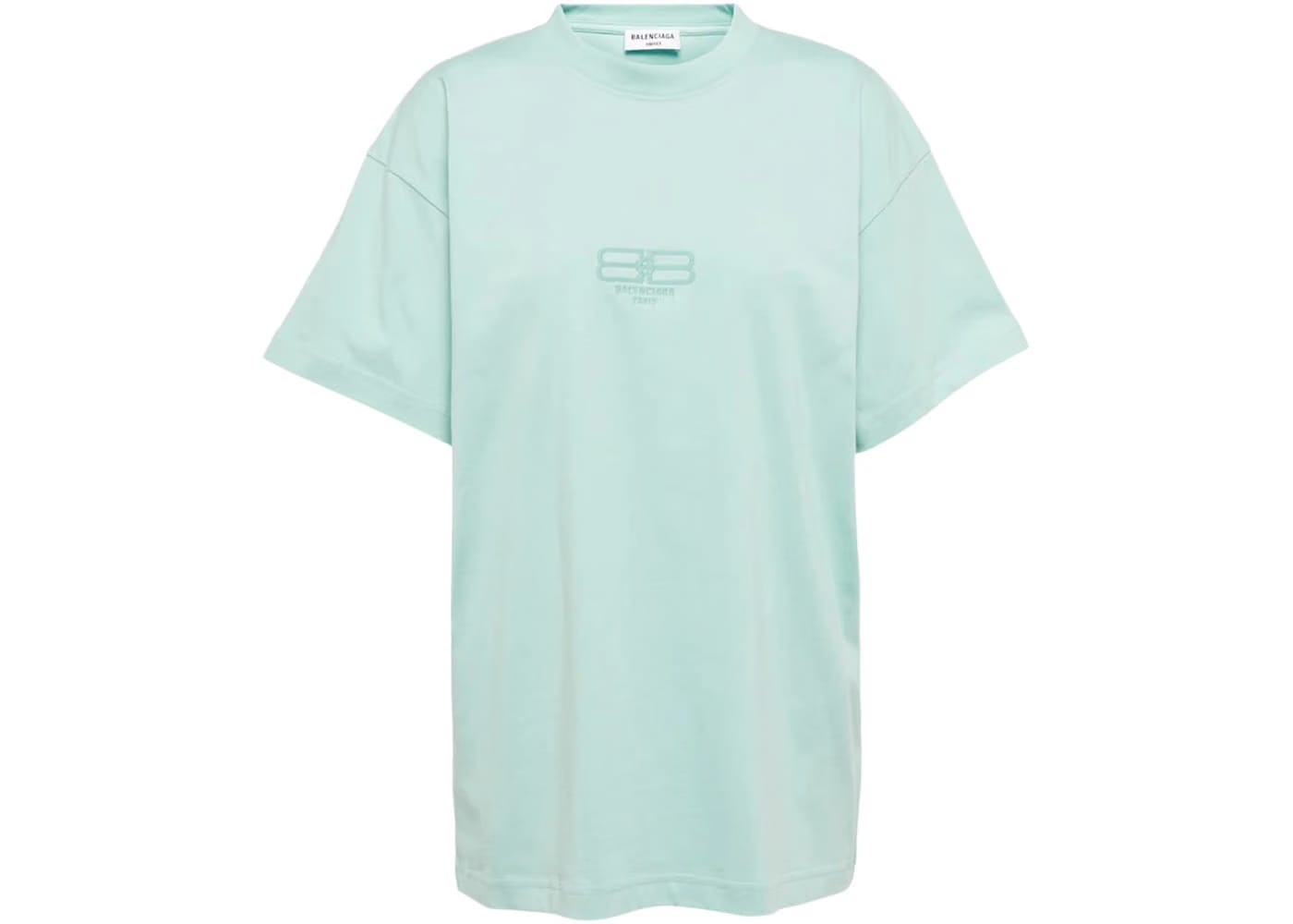 Balenciaga BB Paris Icon Cotton T-Shirt Aqua Green