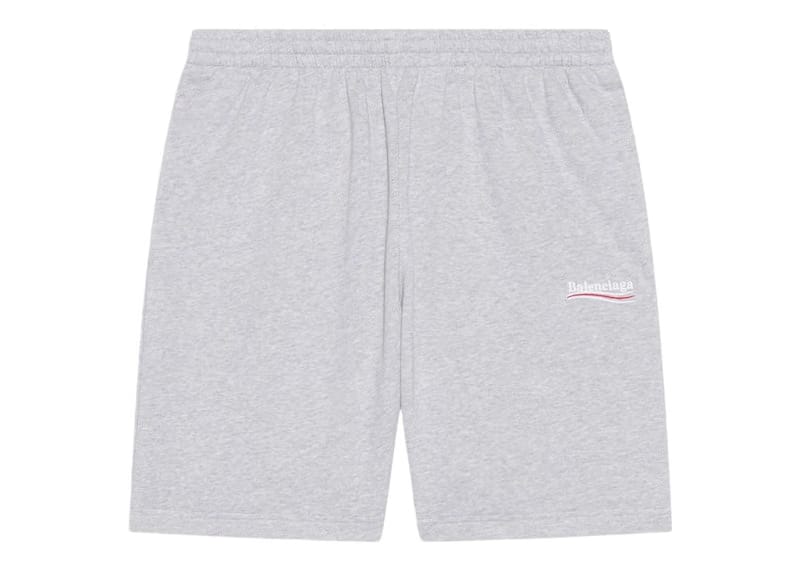 Balenciaga Political Campaign Large Fit Sweat Shorts Grey/White/Red