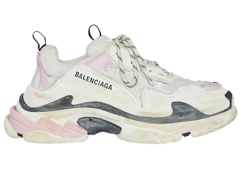 Balenciaga Triple S White Pink (Pre-Distressed) (Women's)
