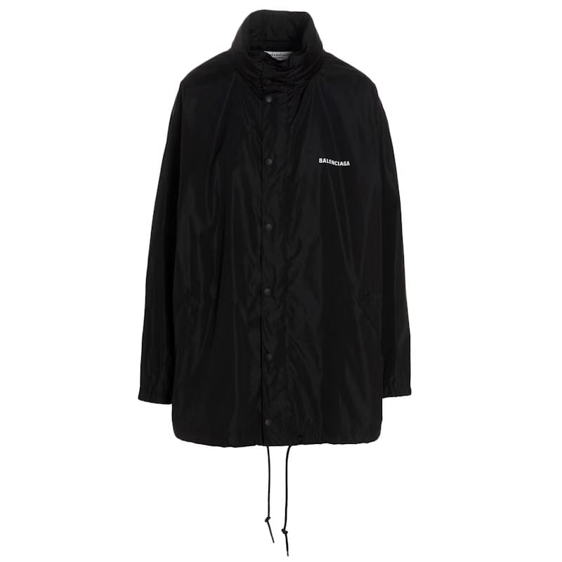 Balenciaga Women Logo Windbreaker Jacket Black