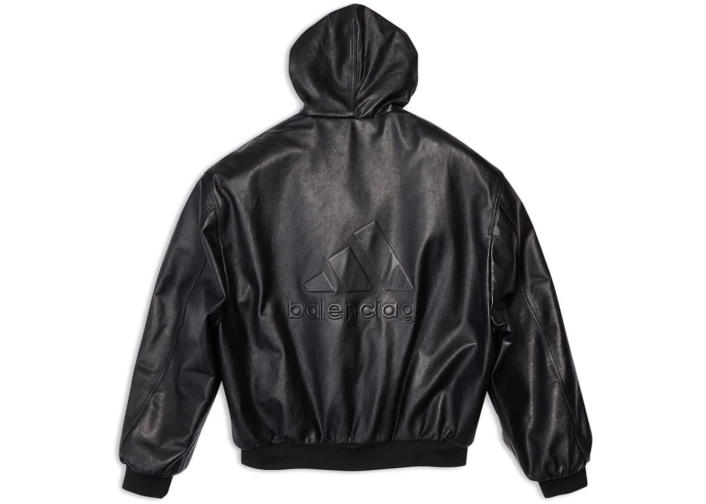 Balenciaga x adidas Leather Hooded Blouson Black