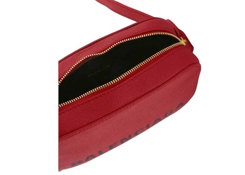 Balenciaga Logo Crossbody Bag Red