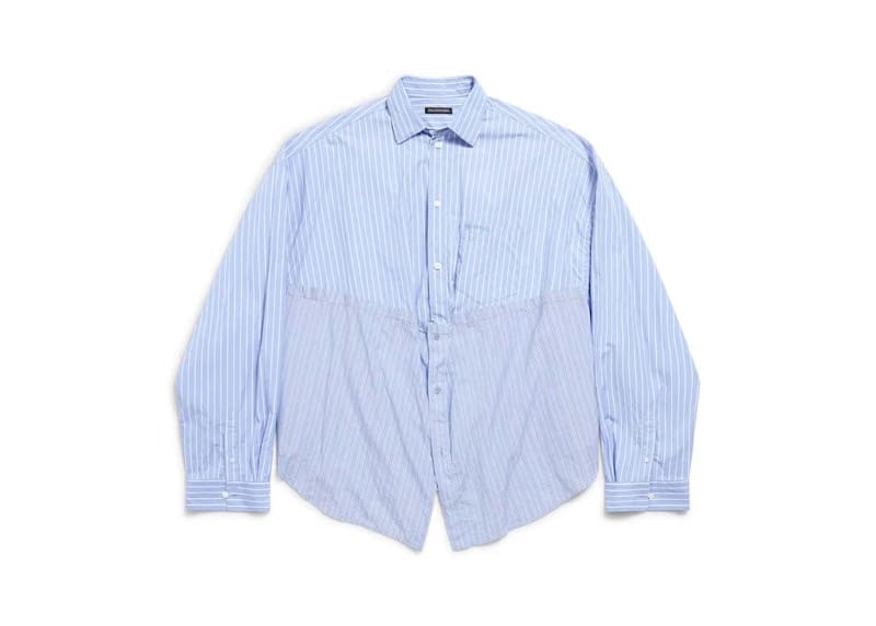 Balenciaga Cut Up Shirt Blue/White