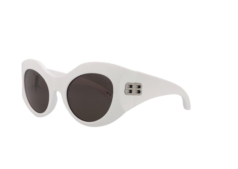 Balenciaga Cat Eye Sunglasses White/Grey (BB0256S-30013971-003)