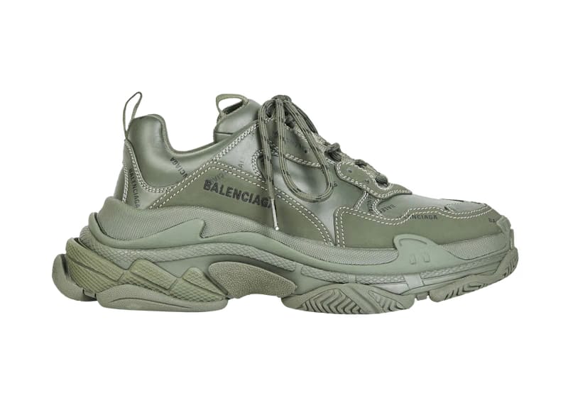 Balenciaga All Over Logo Triple S Green Black