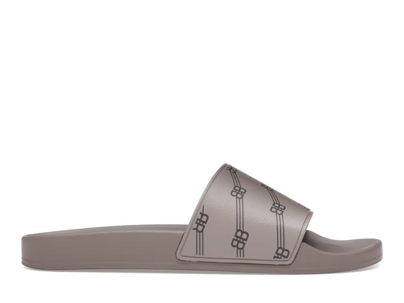 Balenciaga Monogram Slides Light Brown Black