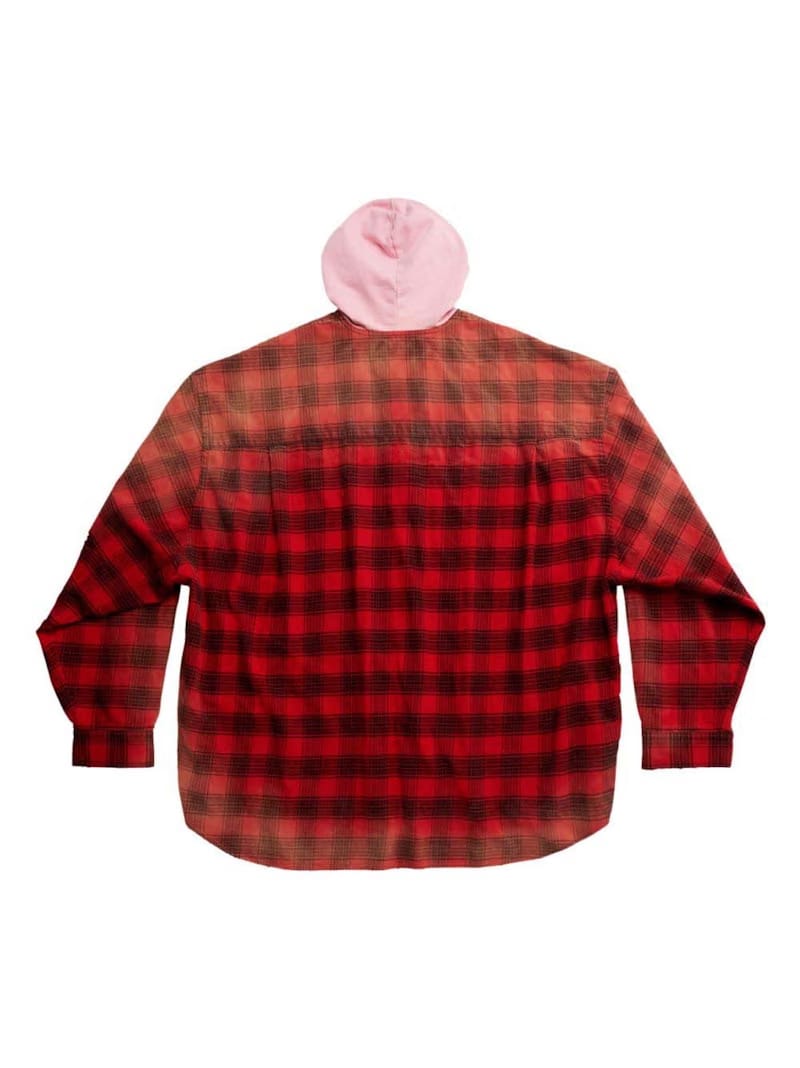 Balenciaga Hooded Shirt Intense Red/Black