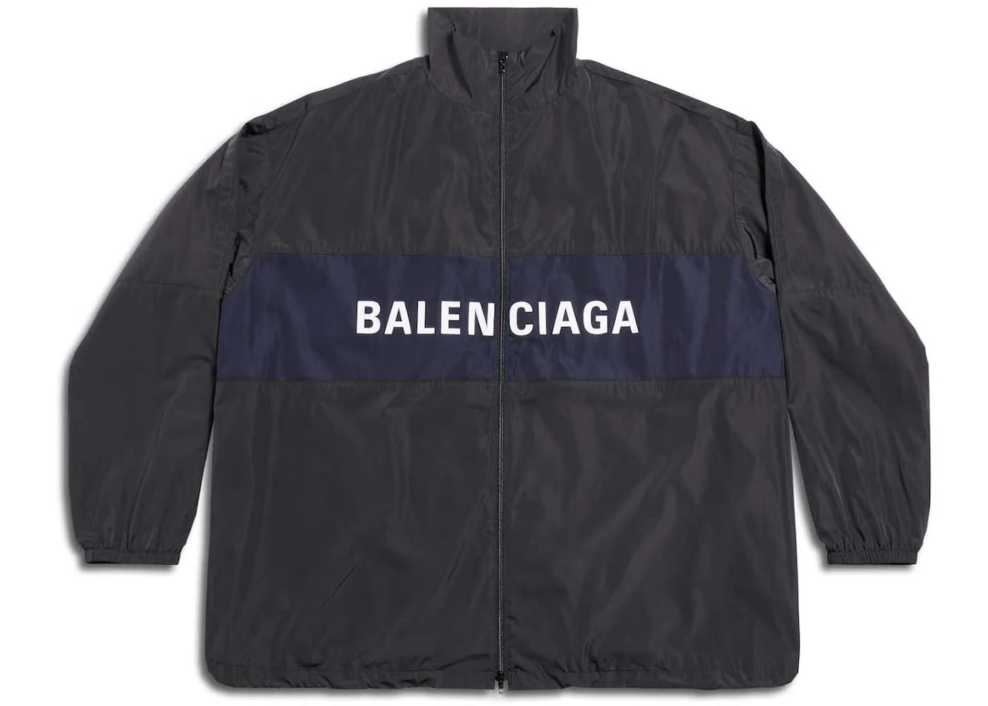 Balenciaga Logo Zip Up Jacket Black