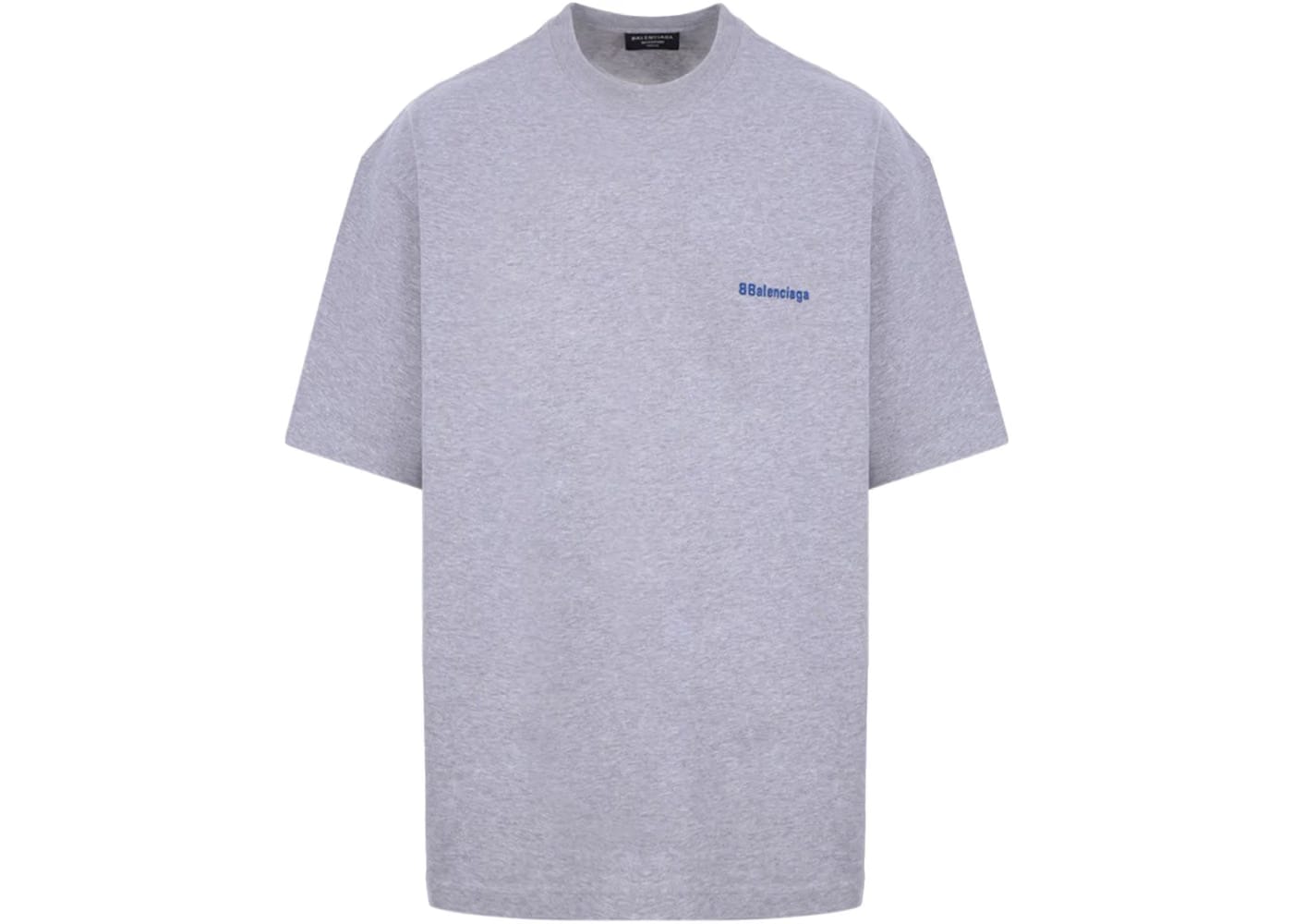 Balenciaga BB Text Logo Print Oversized T-Shirt Grey/Blue