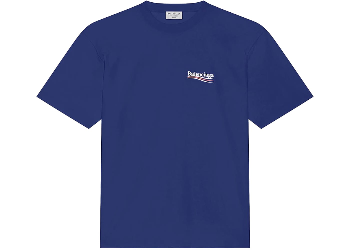 Balenciaga Logo Print T-Shirt Pacific Blue/White