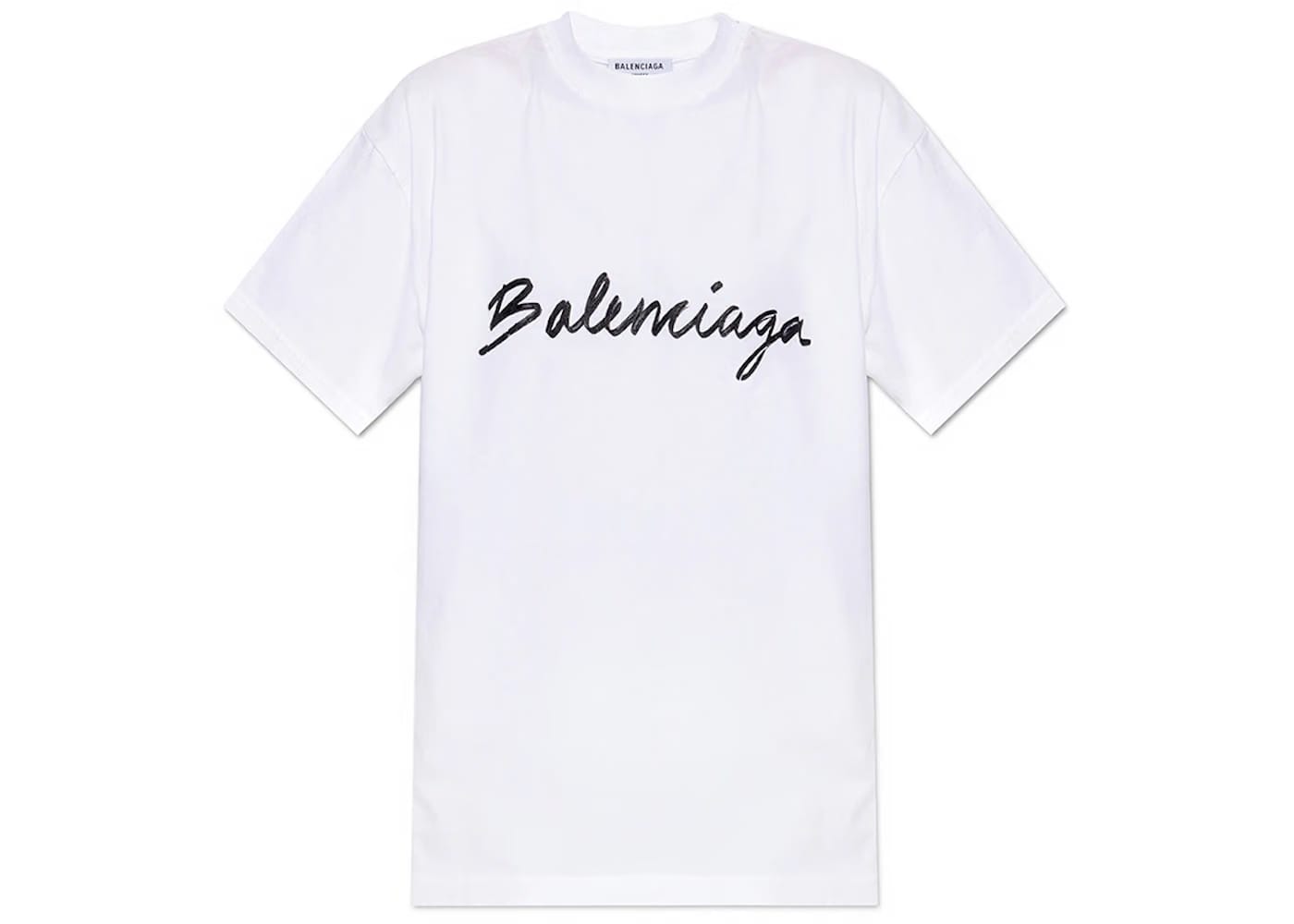 Balenciaga Women's Script Logo T-Shirt White/Black